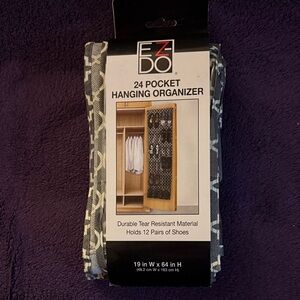 NEW. Gray & White 24-Pocket Hanging Organizer